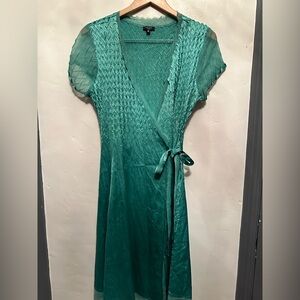 Elegant Teal Wrap Dress